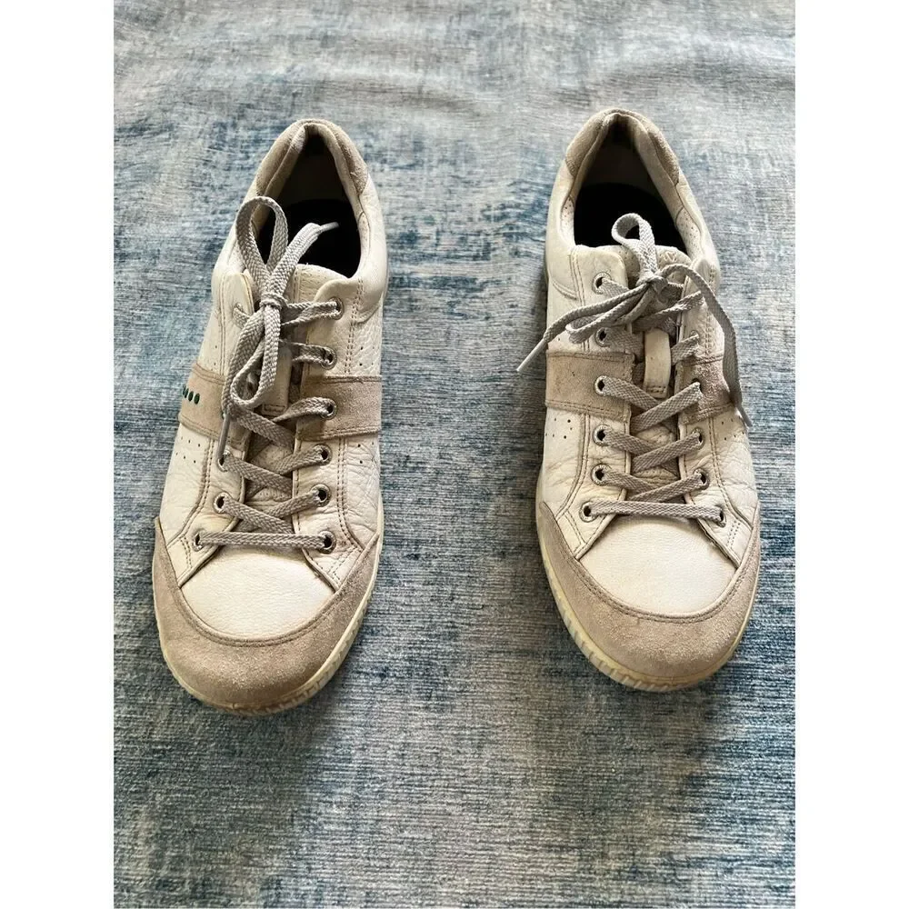 Ecco White Beige Green Street Premiere Golf Shoes Men's US 10